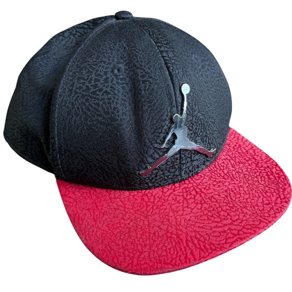 Air Jordan jumpman snapback youth one size black red chrome logo
